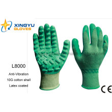 Coque en coton anti-vibration avec gant de travail de sécurité en latex (L8000)